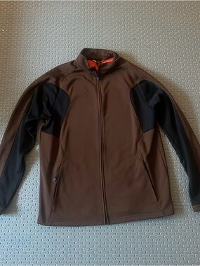 Men's Brown Performance Softshell Jacket with Black Panels